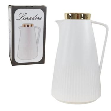 Imagem de Garrafa Térmica de Café - Laradore Clean Branca e Dourada 1L