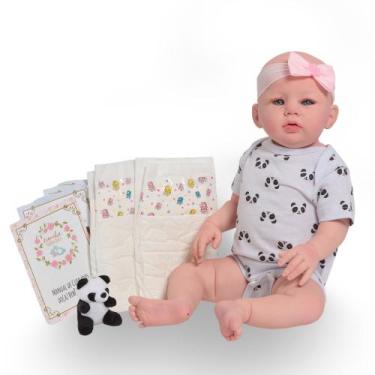Imagem de Bebe Reborn Boneca Realista Linda Corpo de Silicone 48cm - Cegonha Reb