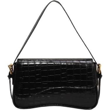 Imagem de Bolsa de ombro Gumhay Y2K Clutch Purse PU em couro preto