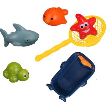 Imagem de Kit Brinquedo de banho para bebê infantil bichinhos coloridos interati