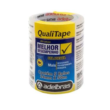Imagem de Fita Adesiva Qualitape Transp. 24mm X 50m Torre c 5 rolos - Adelbrás