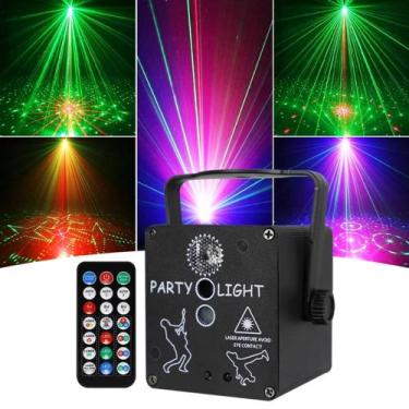 Imagem de Mini Projetor LED RGB 3 em 1 com Controle Remoto Ideal para Festas, Ca