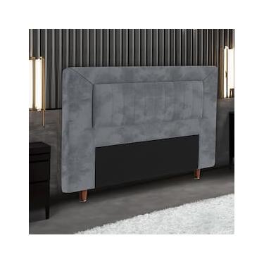 Imagem de Cabeceira para Cama Box King Size Portobel Cintia com Revestimento em Suede