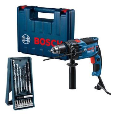 Imagem de Furadeira De Impacto Bosch Gsb 16 Re Com Kit 15 Peças 110v