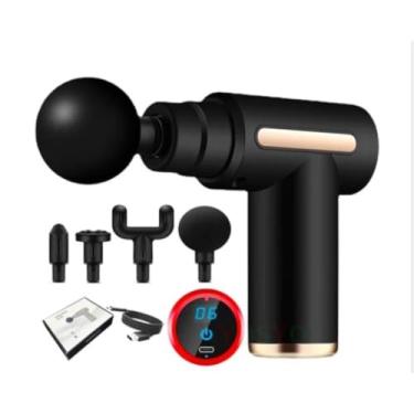 Imagem de Pistola Massageadora Muscular Saúde e Bem-Estar Portátil e Silenciosa com 4 Ponteiras – Alívio de Dores, Relaxamento e Massagem Profunda