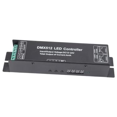 Imagem de DMX512 Decodificador de LED do LED 4 canais Iluminação profissional de estágio RGB RGBW Controlador de faixa de luz com memória de perda de energia para a barra de luz LED KTV Aço