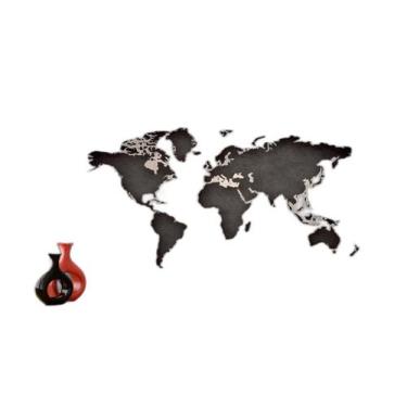 Imagem de Papel De Parede 3D Mapa Mundi Concreto Cimento 3,5M Nmu19 - Você Decor