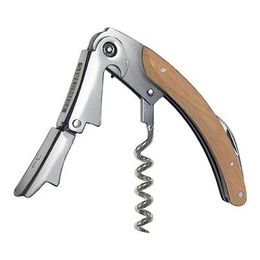 Imagem de SIVERMISE Abridor de vinho, abridor de garrafa, chave de vinho, saca-rolhas de garçom, cabo de madeira de carvalho