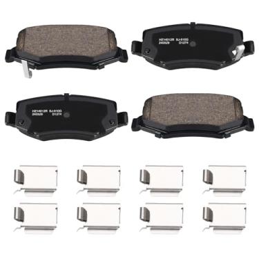 Imagem de SUPLABEL Conjunto de pastilhas de freio de substituição traseira para Jeep 2008-2012 Liberty, 2007-2017 Wrangler, Wrangler JK 2018, Dodge Nitro 2007-2011 Pastilhas de freio de cerâmica com ferragens