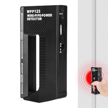 Imagem de Scanner de parede, detector de metal, tubo de fio, detector de energia, localizador de pinos de metal com fio de alarme | Parafuso de metal ajustável para parede, pisos, tetos (preto)