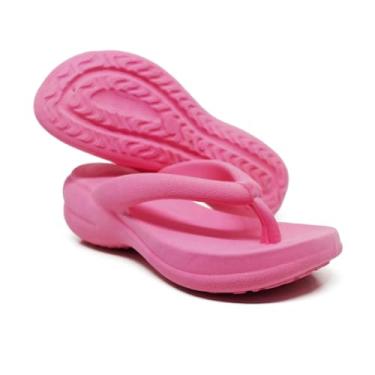 Imagem de Chinelo Sandália Feminina Plataforma Nuvem Ortopédica | Leve Confortavel de Dedo | Cor Rosa Bebê Tam 34/35