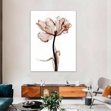 Imagem de Quadro Decorativo Floral Raio-X, Tela em Canvas na Vertical ideal para ambiente de Sala de estar, jantar, reuniões, Quarto e Hall de entrada