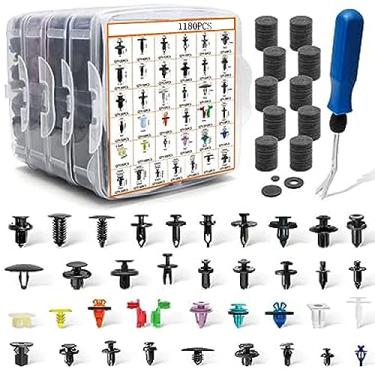 Imagem de CIADAZ 1281PCS Clipe retentor de carro e kit de fixadores de plástico 38 tamanhos Conjunto de rebites de pino automotivo Clipe de para-choque com removedor de fixadores Caixa de armazenamento para pai