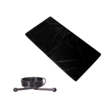Imagem de Kit Treinar Em Casa Com Colchonete Preto + Corda de Pular Ajustável - 