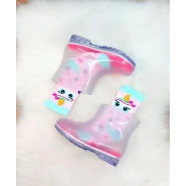 Imagem de Bota Botinha Coturno Bebe Menina Transparente C Meia Blogueirinha - dg