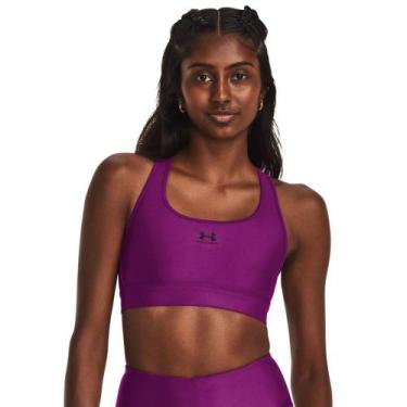 Imagem de Top de Treino Feminino Under Armour HeatGear Mid Sem Bojo, Roxo, PP