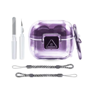 Imagem de AOYYUBK Capa para Galaxy Buds 3 Pro com clipe de bloqueio seguro (roxo claro)