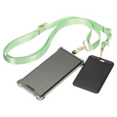 Imagem de PATIKIL Cordão universal para celular, alça transversal ajustável para telefone antifurto, cordão de pescoço de poliéster com adesivos para shows, academia, viagem, transporte seguro com as mãos