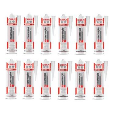 Imagem de 12 Cola Selante Poliuretano Cibra Pu Construção 400G Branco - Cibra Se