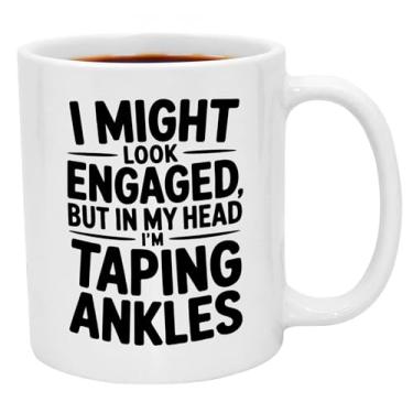 Imagem de Casitika Ideias de presente para treinadores atléticos. Caneca engraçada para treinador atlético, xícara de café de 325 ml para decoração de escritório de treinamento, presentes de humor de medicina