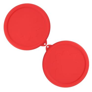 Imagem de Purekra 2 pacotes de tampas de silicone adequadas apenas para tigelas de vidro esculpido Pyrex 7401-S com 3 xícaras, vermelho