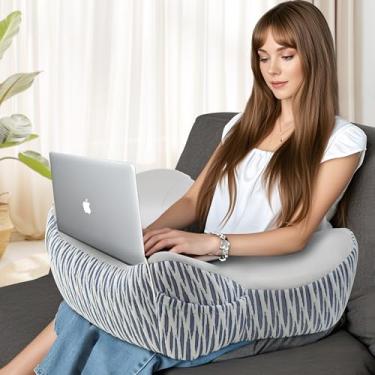 Imagem de Polyaround Almofada de leitura para colo, almofada de mesa portátil para laptop, almofada de mesa de espuma viscoelástica para leitura, jogos, crochê, descanso, trabalho na cama, carro, sofá, chão e