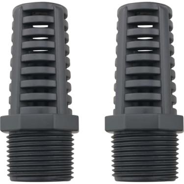 Imagem de CHENJIN 2 peças 3/4 macho rosca filtro de tela de aquário PVC permeável cesta de flores isolamento malha tanque capa permeável para aquário lagoa aquicultura preto