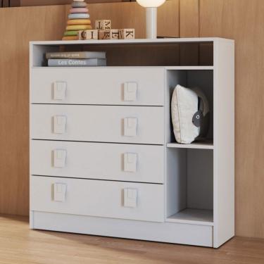 Imagem de Cômoda Infantil Baby 4 Gavetas Branca - Percasa