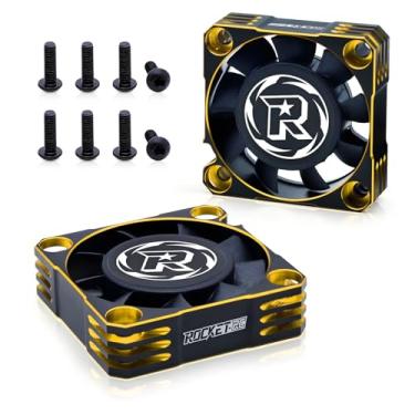 Imagem de Pacote com 2 ventoinhas de resfriamento de motor de 40 mm, ventoinha de resfriamento ESC de 16000 RPM para motor de 56 mm, 55 mm, 58 mm de diâmetro, para caminhão de 1/8 1/10 RC (preto dourado)