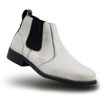 Imagem de Botina Chelsea Masculino Bico Redondo Camurça Bota Elástico Trabalho Casual Leve Confortável-Masculino