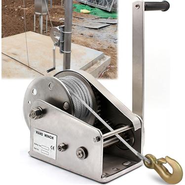 Imagem de 1200/1800 / 2600lbs Guincho Manual, Guincho Manual De Aço Inoxidável Heavy Duty, Guincho Manual Para Barcos Com Freio E Cabo, Ferramenta De Estilingue De Elevação Manual, Ba, 1200lbs, 20m