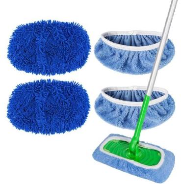 Imagem de Esfregões de microfibra reutilizáveis compatíveis com Swiffer Sweeper 
