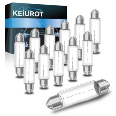 Imagem de Lâmpadas sob armário T3 42 mm lâmpada de festão, lâmpada sob armário 12 V 10 W lâmpadas de xenon para barco luzes de banho de teto marinho 2700K, pacote com 12