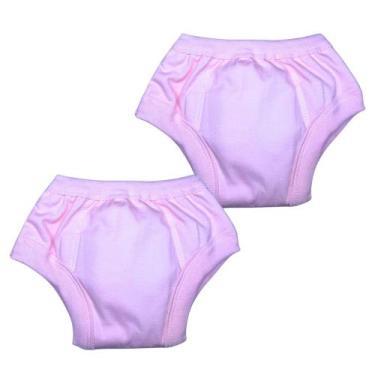 Imagem de Calcinha Treinamento Desfralde Algodão Absorvente Rosa 2unds - Minha E
