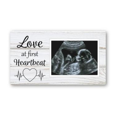 Imagem de Porta-retratos de ultrassom Love at First Heartbeat Fridge Magnet - Br