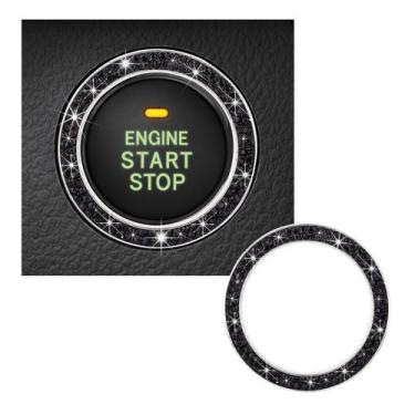 Imagem de Anel de decoração de partida de motor de carro Kewucn Bling Crystal