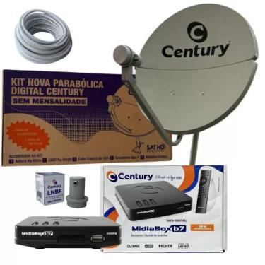 Imagem de Antena Parabólica Century 60 cm Banda Ku Receptor Midiabox Century Kit