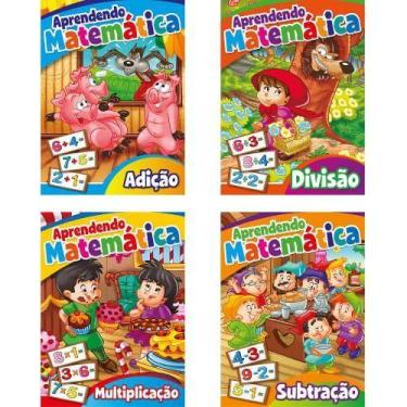 Imagem de Cartilha Aprendendo matemática Adição Subtração Divisão Mult