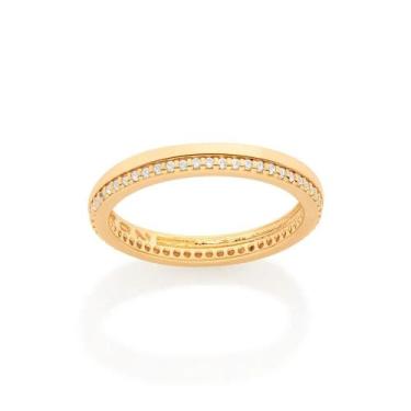 Imagem de Aliança Rommanel Folheado Ouro com Zircônia 512999, 30, Dourado