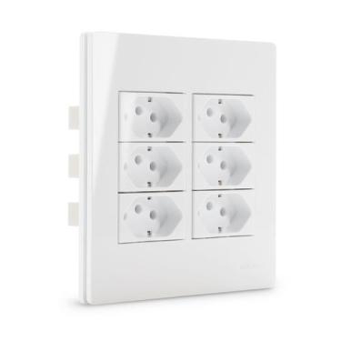 Imagem de Conjunto 6 tomadas 10A 4x4 Branco Infiniti Margirius, Branco