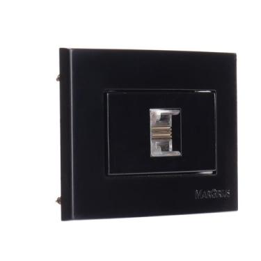 Imagem de Tomada Móveis Embutir Rj11 Telefone Preta Sleek Margirius, Preta