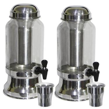 Imagem de Kit 2 Suqueira Barrica Vidro 3,2 Lt com Porta Gelo Polida - Gastrobel