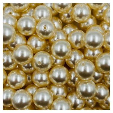 Imagem de Miçanga Pérola Creme 16mm 10pçs Passante Bijuterias 24g - Macall