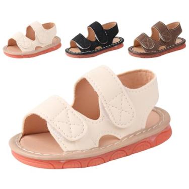 Imagem de CINDEAR Sandálias para bebês meninos e meninas com bico fechado antiderrapante sola de borracha premium para bebês primeiros andadores, 1303-bege, 6 Toddler