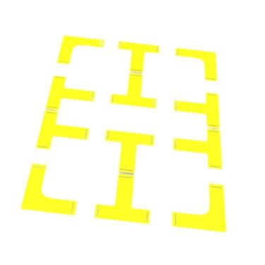 Imagem de IEUDNS Marcadores de de pickleball, marcadores de lançamento para tênis e badminton, linhas de marcação de amarelas brilhantes para quintal, 8 T Shape 4 L Shape