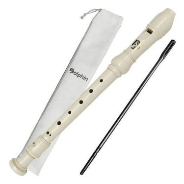 Imagem de 2X Flauta Doce Germanica Soprano Dolphin Dp123 Cor Única