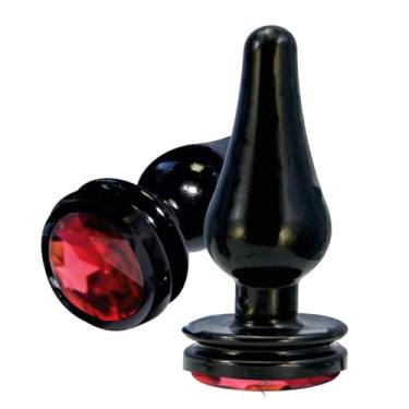 Imagem de PLUG ANAL JOIA DELICIA BLACK COM PEDRA RED LUXO SEXY CINTURA DEFINIDA SOFT PRAZEROSO MACIO CONFORTÁVEL