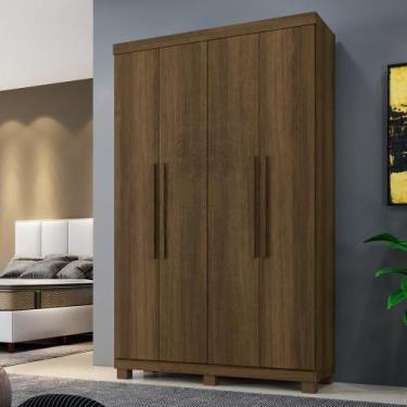 Imagem de Roupeiro Verona 4 Portas e 3 Gavetas Imbuía - Tudo de Móveis