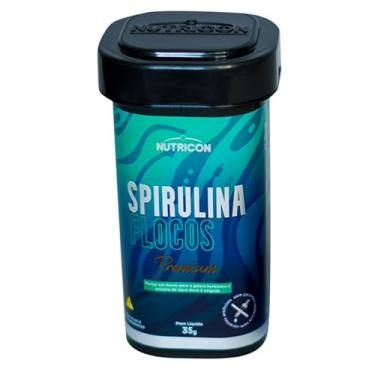 Imagem de Nutricon: Spirulina Flocos 35g | Alimento Premium para Peixes Tropicais e Marinhos | Realce de Cores com Spirulina e Suporte Imunológico