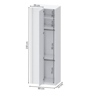 Imagem de Guarda-roupa Modulado de Canto Linear 1 Porta Wave Casatema Branco